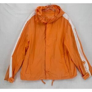 Y2K Gap Windbreaker Rain Jacket Mens Military Stamp Style Nylon Button Sz 2XL